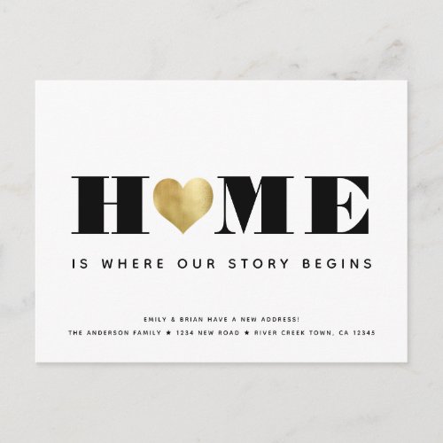 New Home Newlyweds Simple Modern Minimalist Moving Announcement Postcard