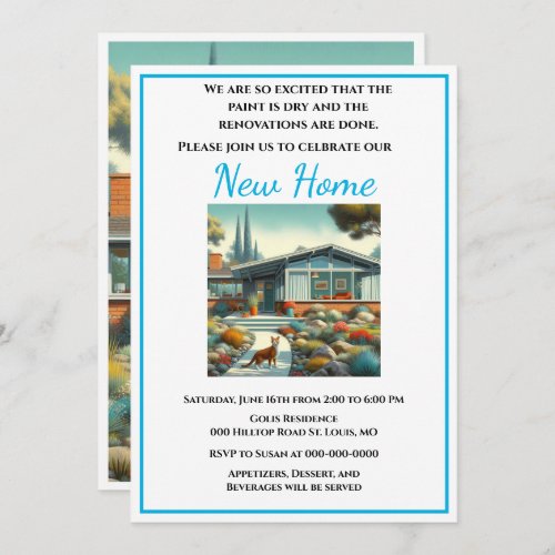 New Home Open House  Housewarming Party  Invitation