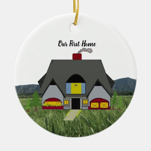 New Home Owners Cozy First Home Ceramic Ornament