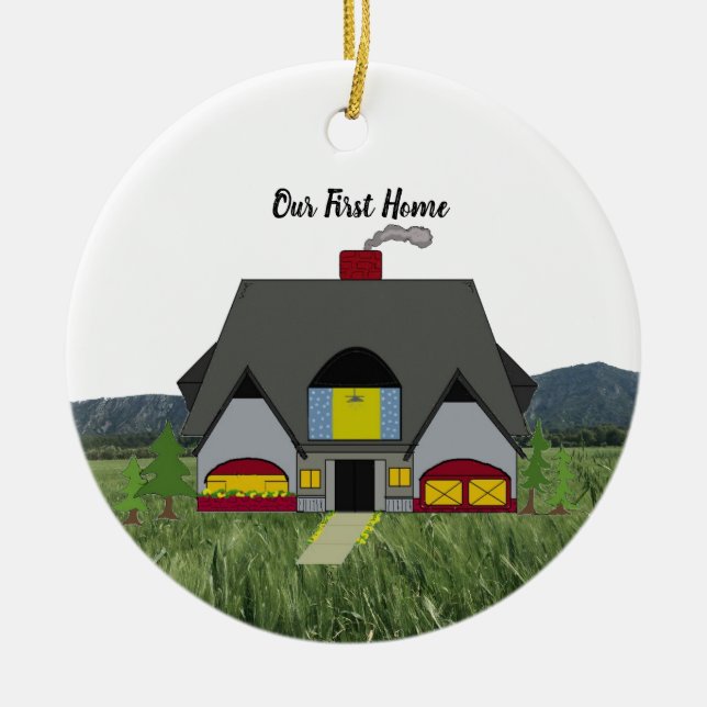 New Home Owners Cozy First Home Ceramic Ornament (Front)