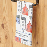 New Home Personalized Kitchen Towel<br><div class="desc">Featuring an original watercolor painting of houses,  this design makes a lovely unique housewarming gift. Change the text and details to personalize.  Original art by Nic Squirrell.</div>
