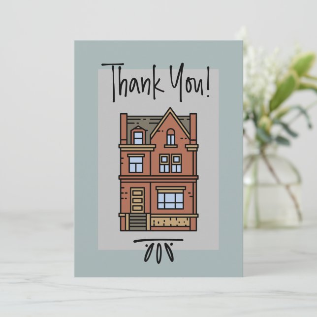 New Home Personalized Neigborhood Thank You Card (Standing Front)