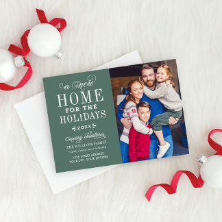 New Home Photo Announcement Merry Christmas