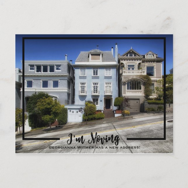 New Home Photo Black Frame I'm Moving Announcement (Front)