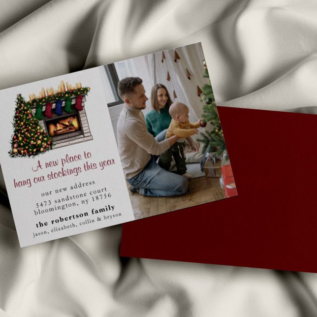 New Home Photo Christmas Moving Announcement Card (Creator Uploaded)