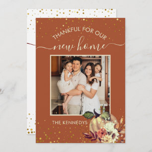 New Home Photo Thanksgiving Holiday Moving Announcement