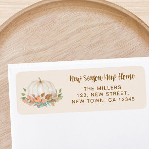 New Home Pumpkin Fall Return Address Label