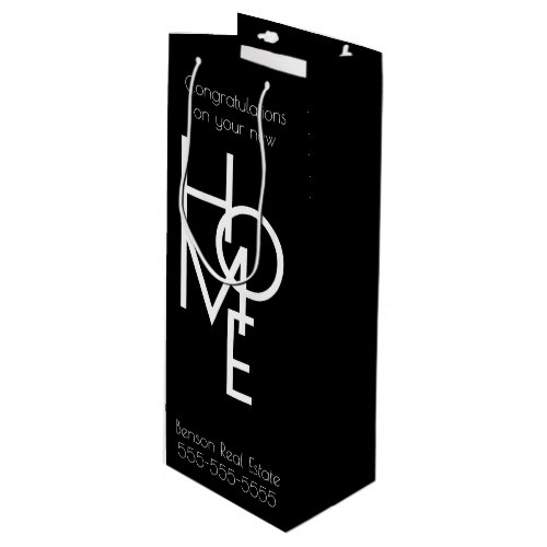 New home real estate agent wine closure gift  wine wine gift bag