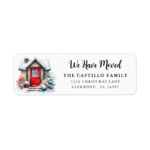 New Home Red Door Christmas Label