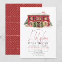 New Home Red House Christmas Holiday Open House