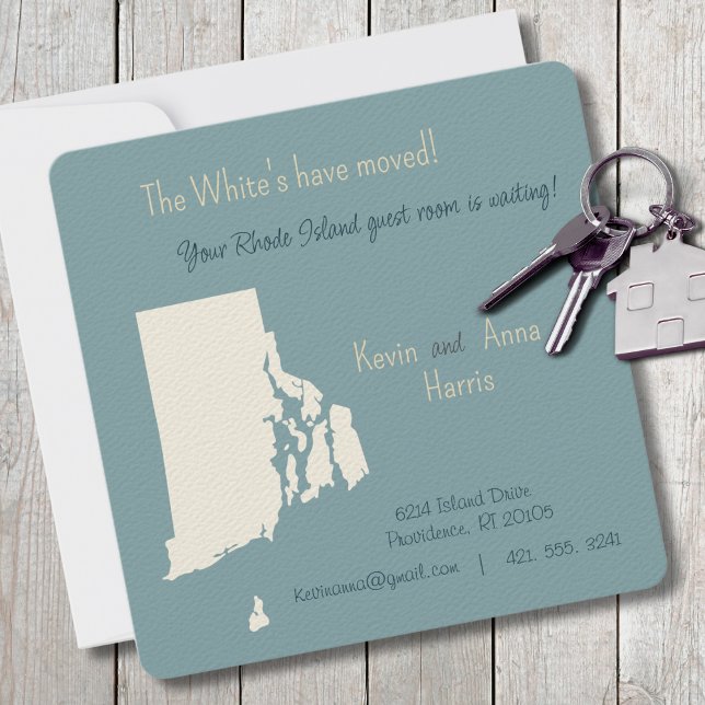 New Home Rhode Island Moving Announcement Postcard (Moving to Rhode Island? Send your friends and family a beautiful personalized announcement!)