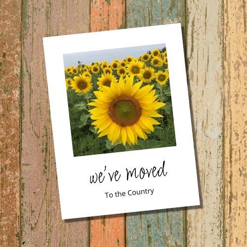 New Home Rustic Sunflowers Moving   Announcement Postcard