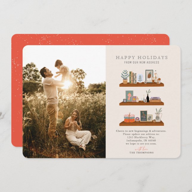 New Home  Shelves Moving Announcement Photo (Front/Back)