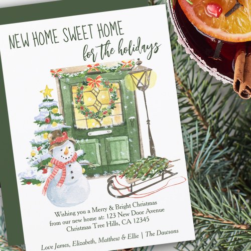 New Home Sweet Home Christmas Door Holiday Moving Announcement