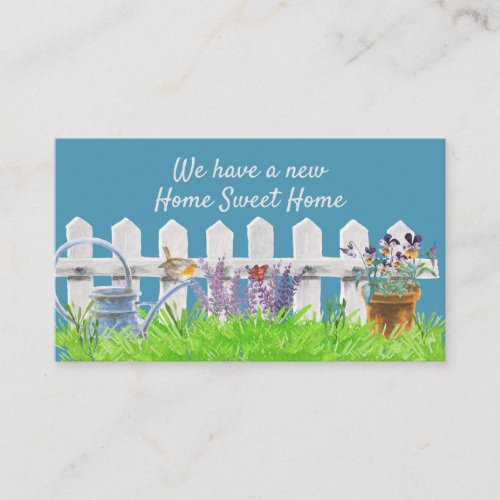 New Home Sweet Home Watercolor Garden Lawn Enclosure Card