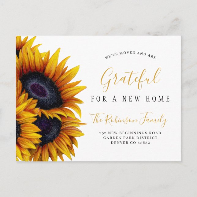 New home Thanksgiving change of address moving Announcement Postcard (Front)