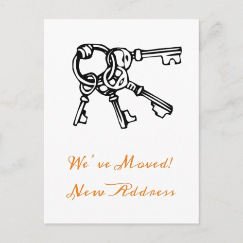 New Home Weve Moved Announcement Orange Postcard