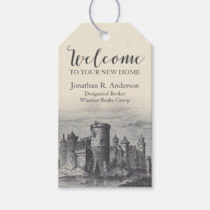 New Home Welcome Antique Castle Gift Tags