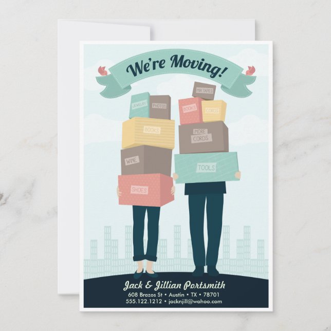 New Home *We're Moving* Moving Announcement (Front)