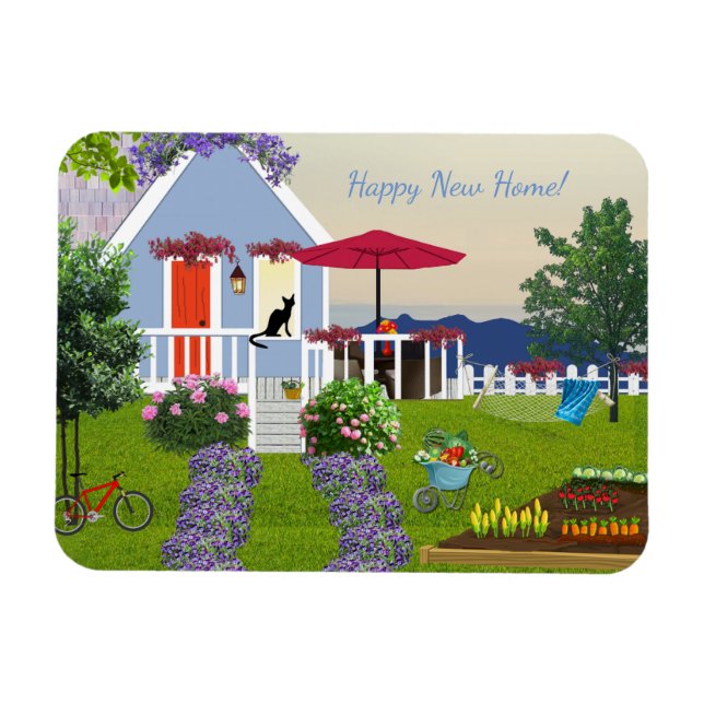New Home Wishes 3"x4" Photo Magnet (Horizontal)