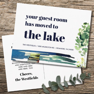 New Home Your Guest Room Has Moved to the Lake Announcement Postcard