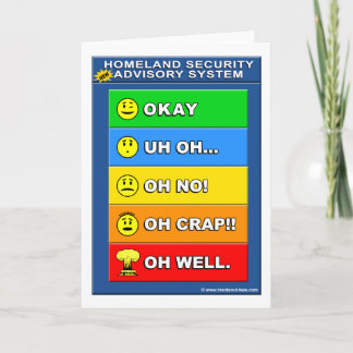 New Homeland Security Advisory System - Funny Card