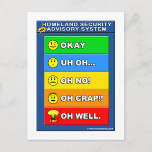 New Homeland Security Advisory System - Funny Postcard