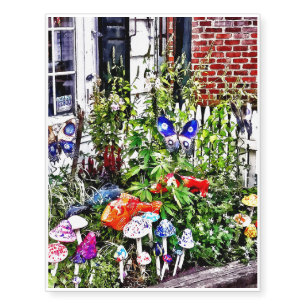 New Hope Pa - Garden Of Ceramic Mushrooms Temporary Tattoos