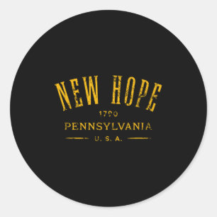 New Hope Pennsylvania Usa Souvenir Distressed Desi Classic Round Sticker