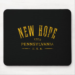 New Hope Pennsylvania Usa Souvenir Distressed Desi Mouse Pad