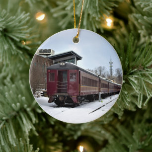 New Hope Train Winter Ceramic Ornament