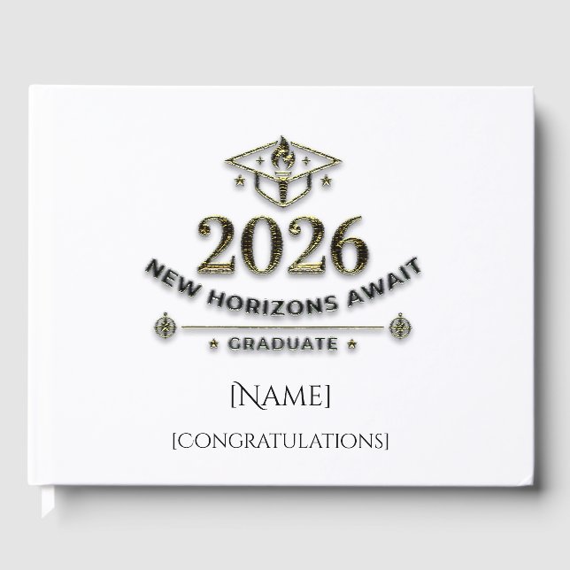 New Horizons Await / Graduation Guest Book (Front)