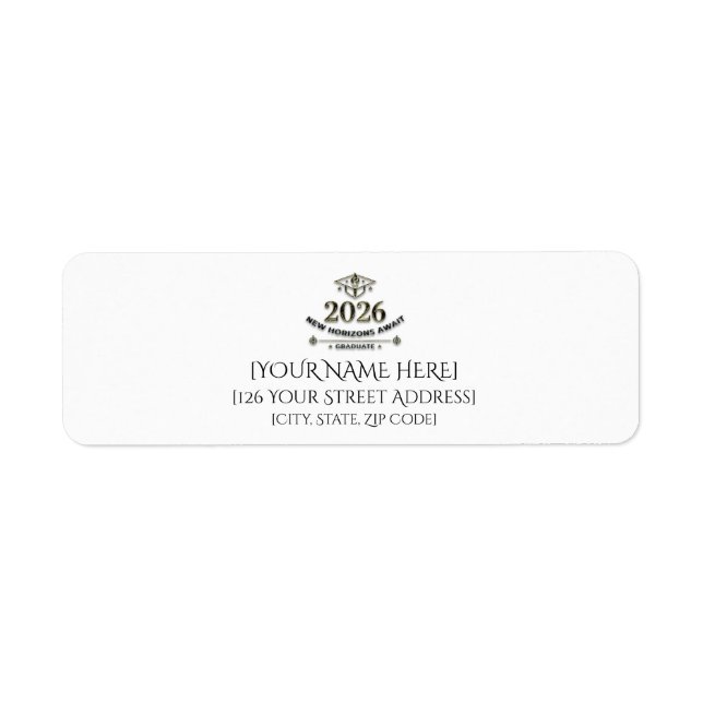 New Horizons Await / Return Address Label  (Front)