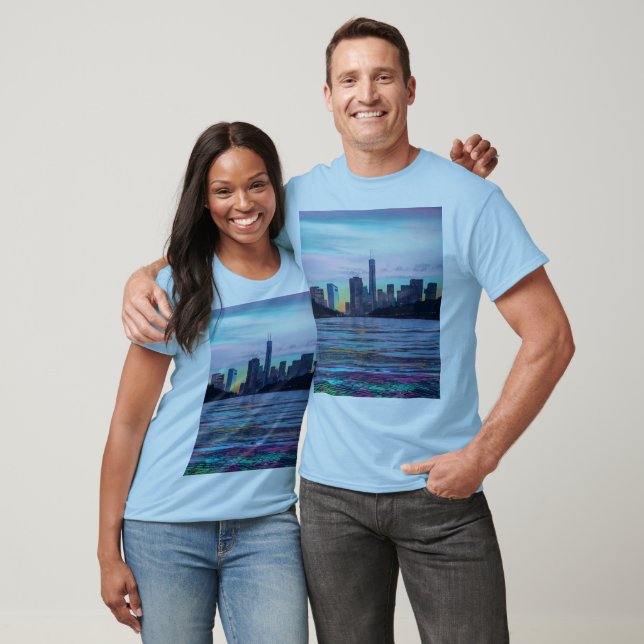 "New Horizons: Bold Multi-Color T-Shirt Design" (Unisex)