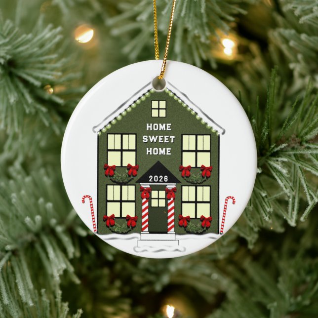 New House 2026 Ceramic Ornament (Tree)