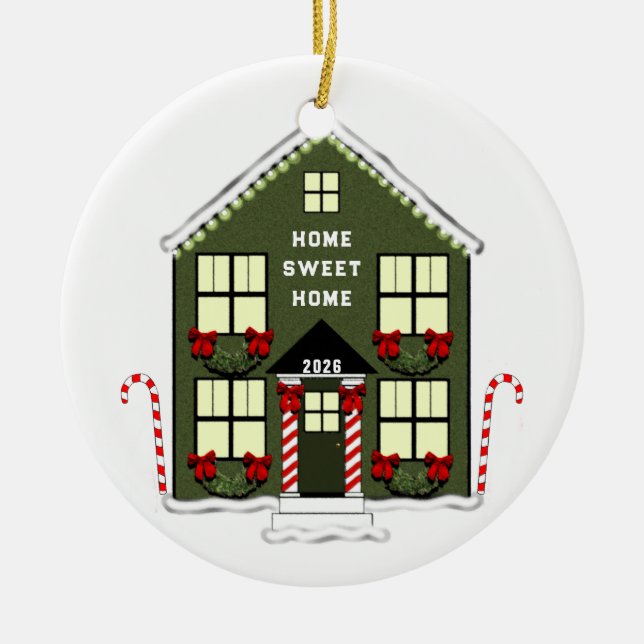 New House 2026 Ceramic Ornament (Front)
