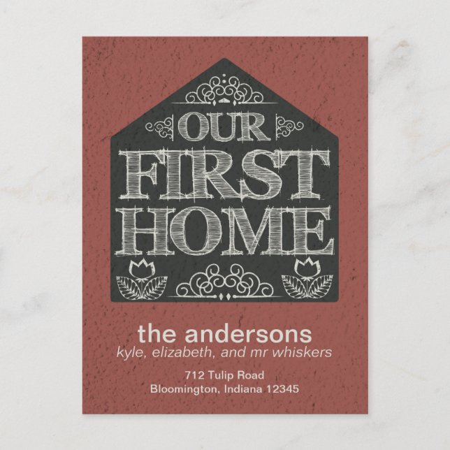 New House Address Announcement Chalkboard (Front)