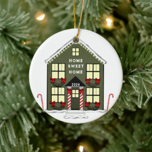 New House Christmas Ceramic Ornament