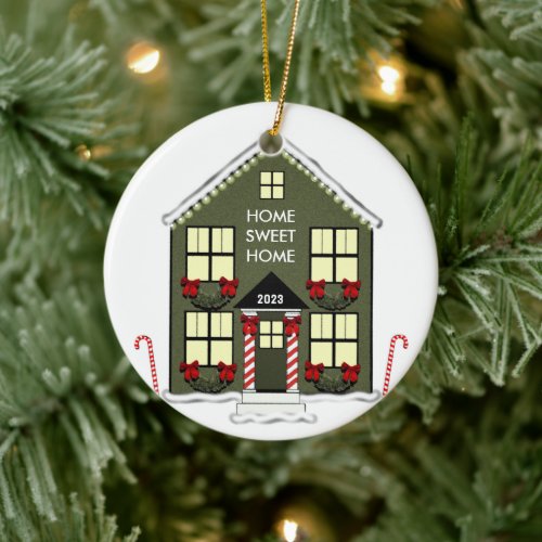 New House Christmas Ceramic Ornament