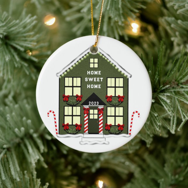 New House Christmas Collectible Ceramic Ornament (Tree)