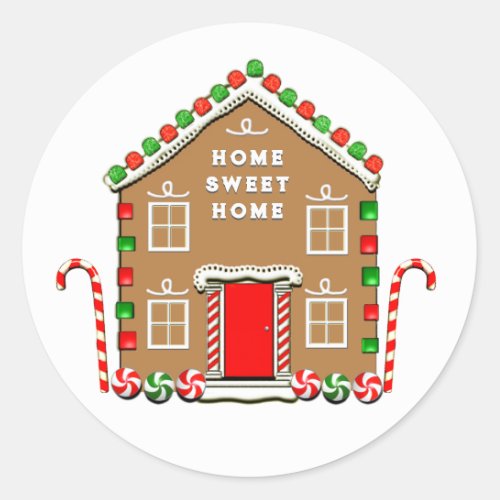 New House Christmas Housewarming Classic Round Sticker