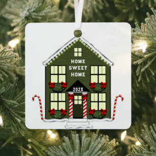 New House Christmas Keepsake Metal Ornament