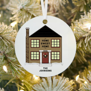 New House Christmas Metal Ornament