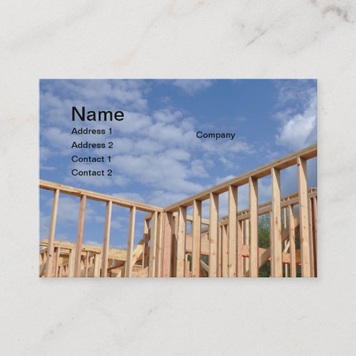 Customizable new house construction business cards