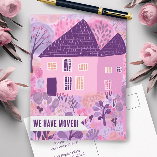 New House Moving Announcement Change Address Sweet Postcard