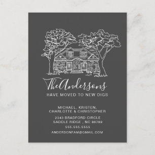 New House Moving Announcement Postcard