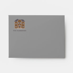 New House New Address Personalized Brown & Gray Envelope