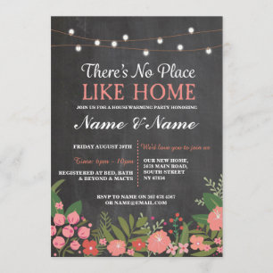 New House warming Sweet Home Key Chalkboard Invite