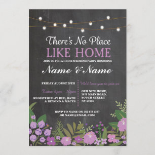 New House warming Sweet Home Key Chalkboard Invite