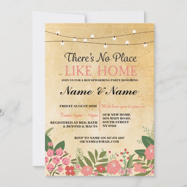 New House warming Sweet Home Key Invitation Invite (Front)